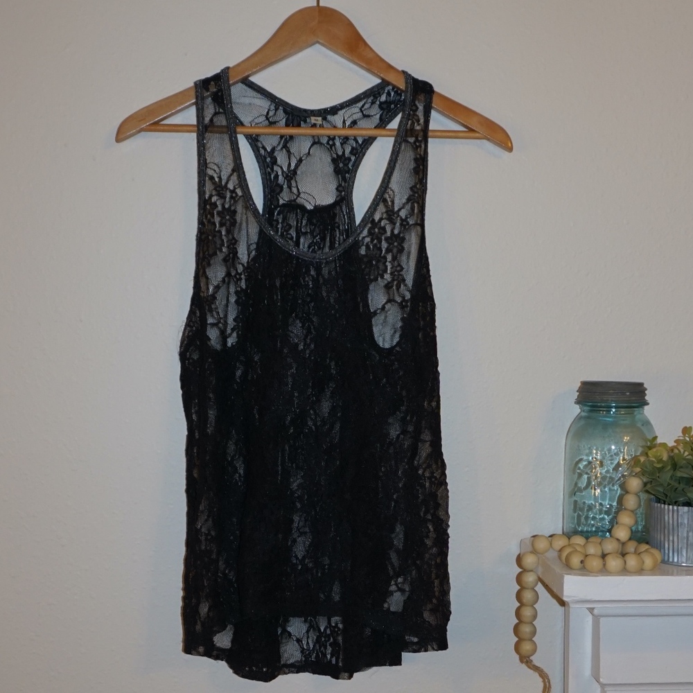 S.O.Y Black Lace Tank